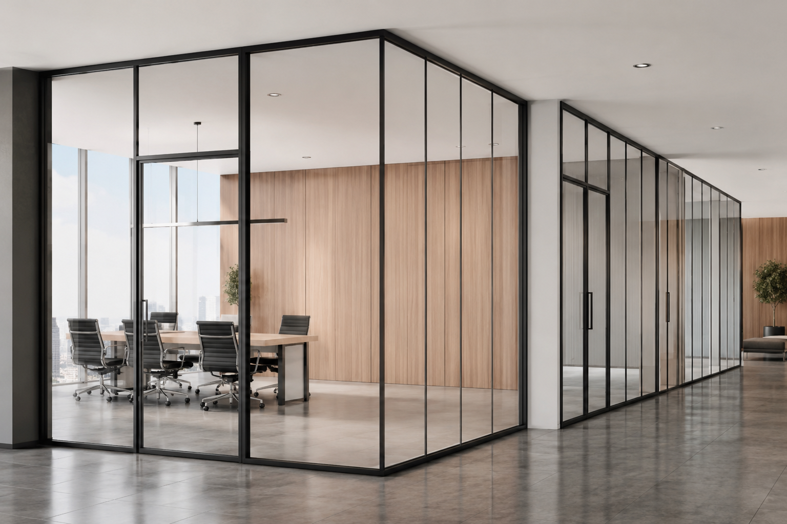 Aluminium facades and glass partition systems